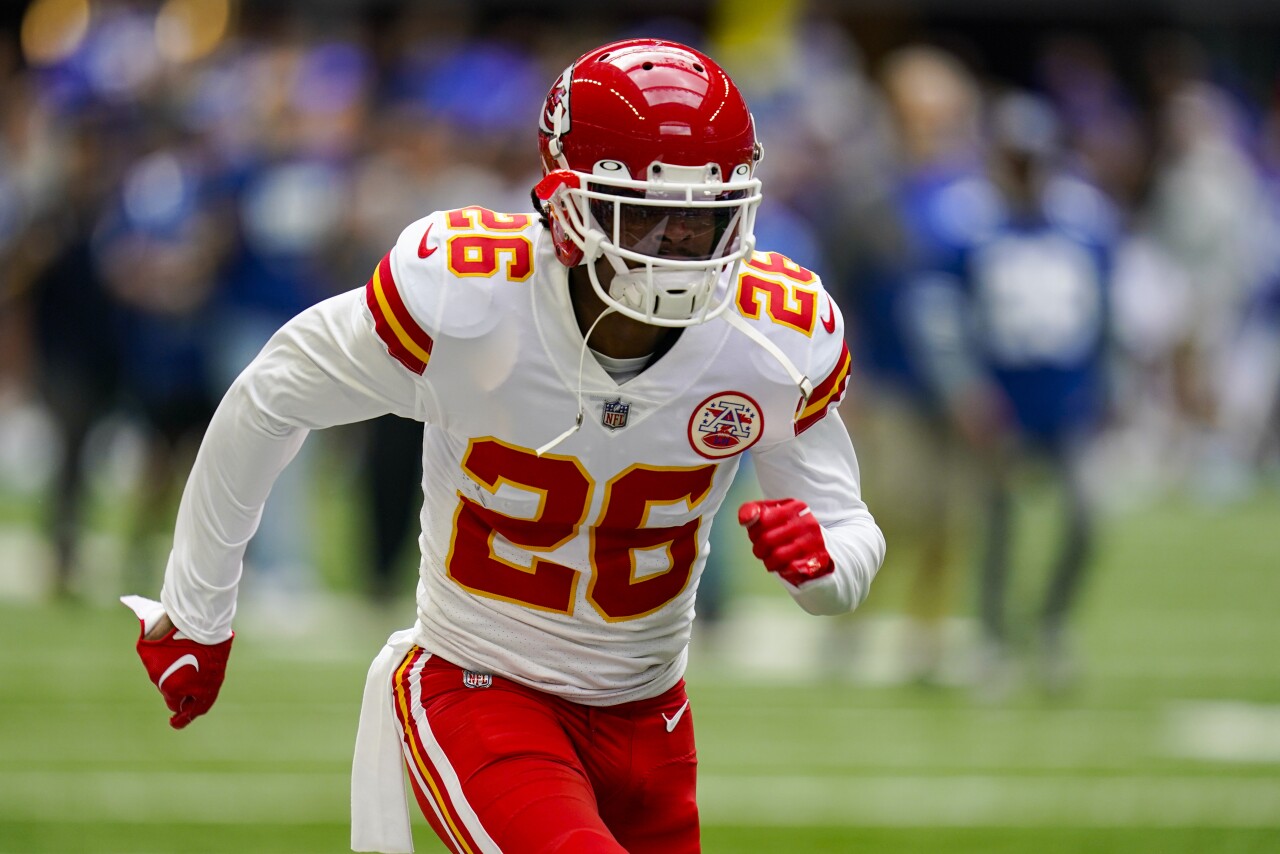 Kansas City Chiefs safety Deon Bush runs at Indianapolis Colts, Sept. 25, 2022