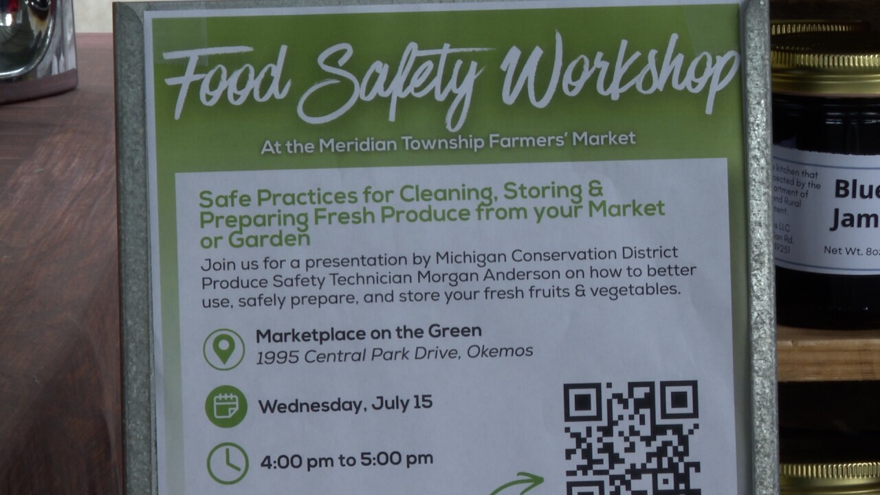Food Safety Workshop Flier at Meridian Township Farmer's Market