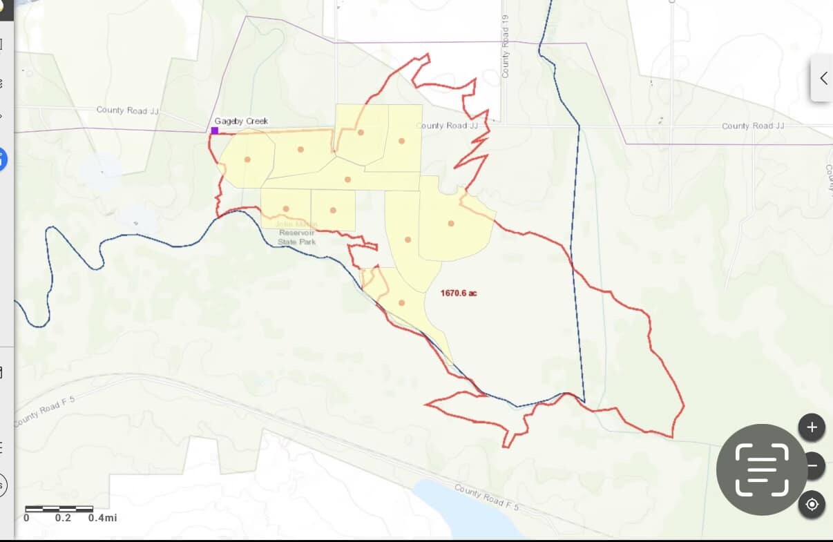 Gageby Creek Fire Map