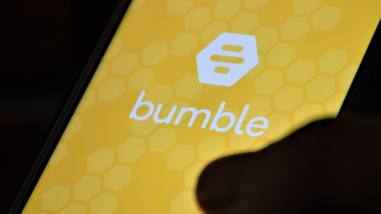 Bumble app screen on a phone.