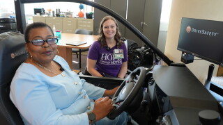 Jean and Jenna working on the new technology