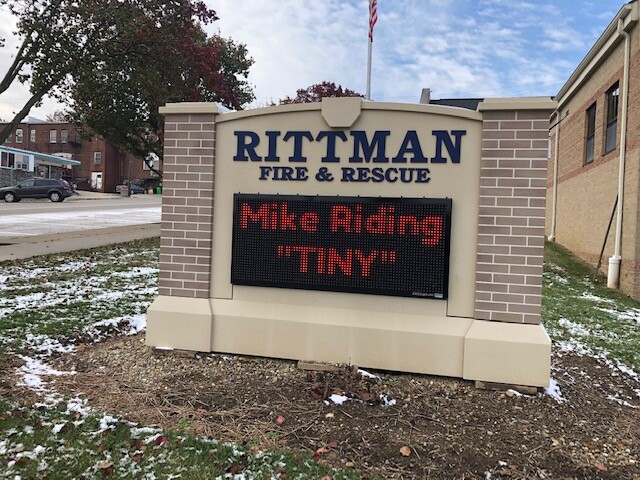 Rittman volunteer firefighter Mike "Tiny" Riding