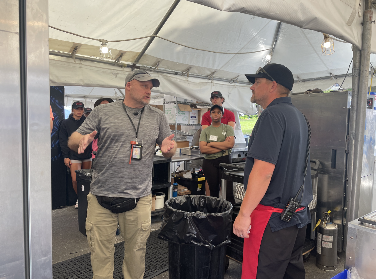 Health inspection at food vendor