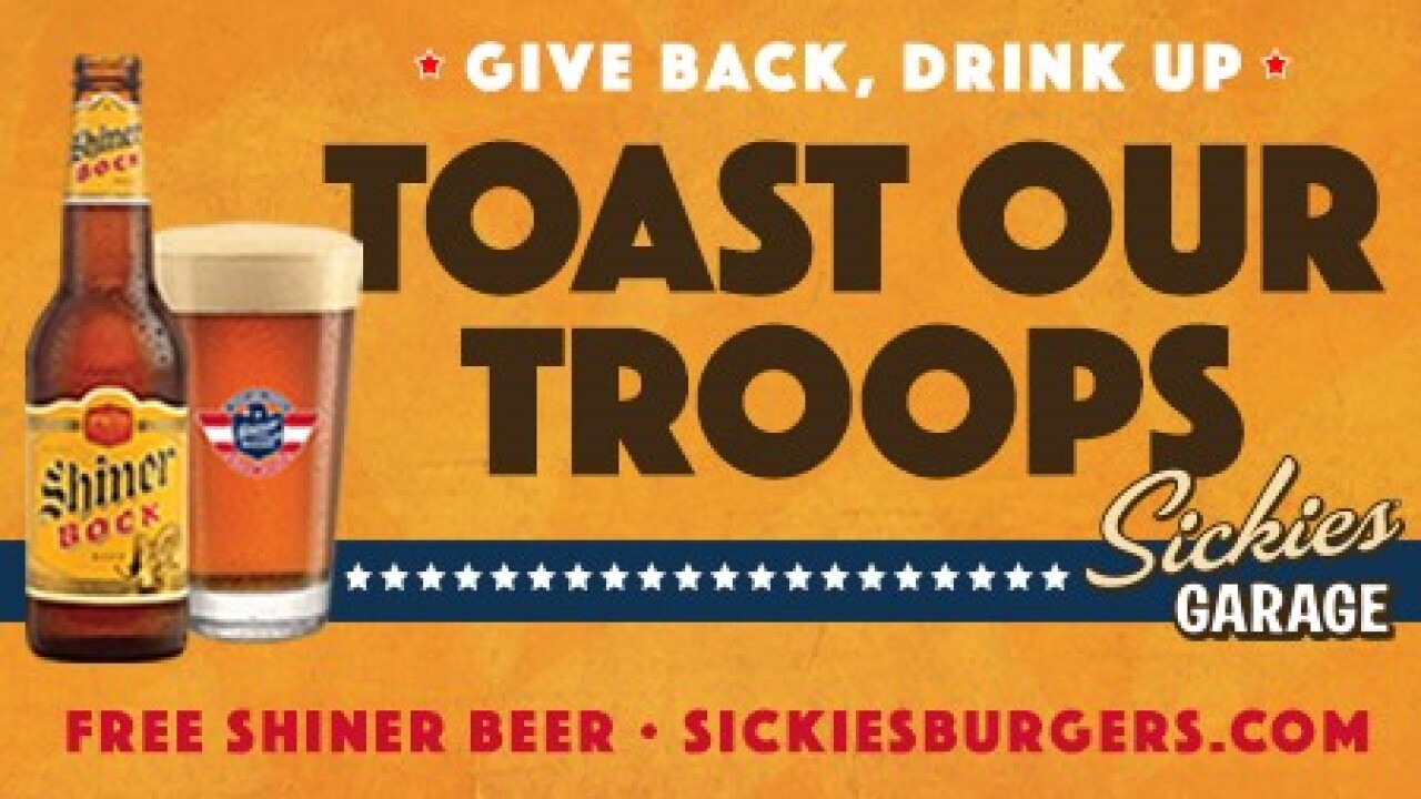 sickies garage_toast our troops.jpg