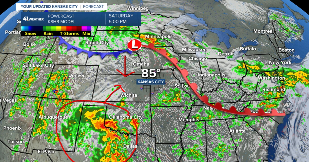 Weather Blog: Tracking cold front to the north, storm system to the south