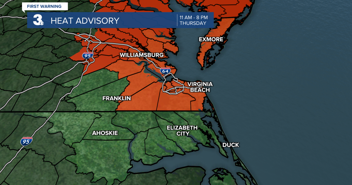 Heat Advisory for Thursday, Soon to Feel Like 107°