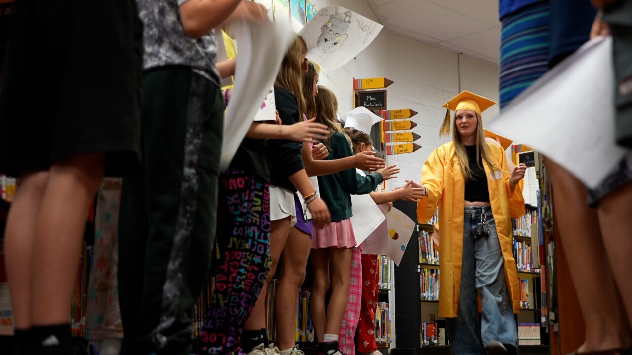 Girl giving high-fives