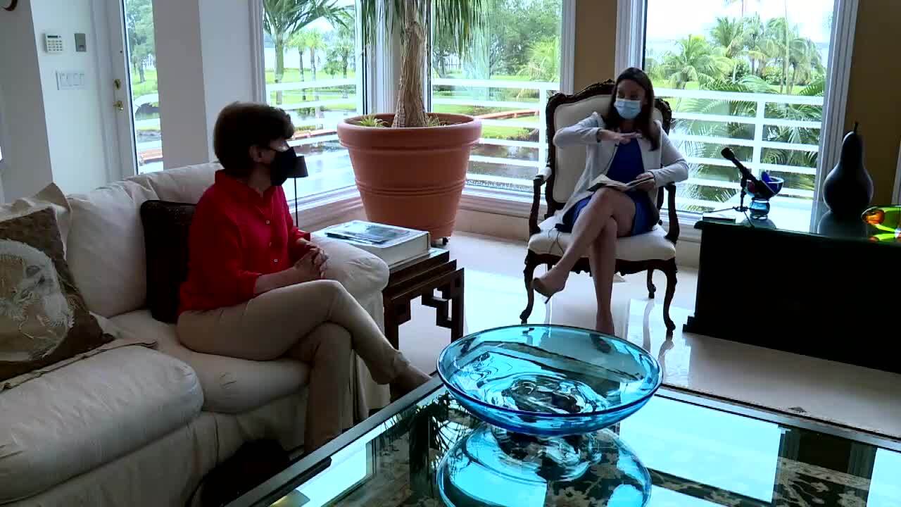 Nikki Fried speaks with Dr. Edie Widder in Sewall's Point, Aug. 4, 2021