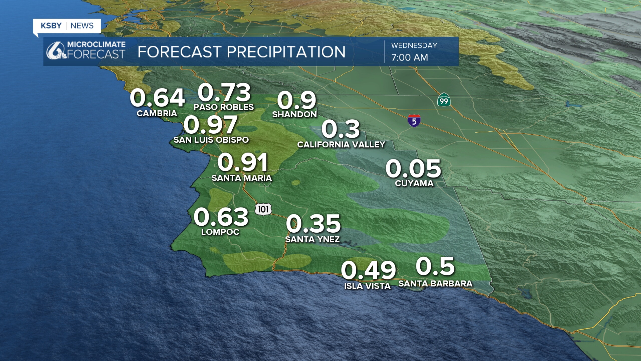 Mild weather Monday, ahead of rain for Tuesday morning