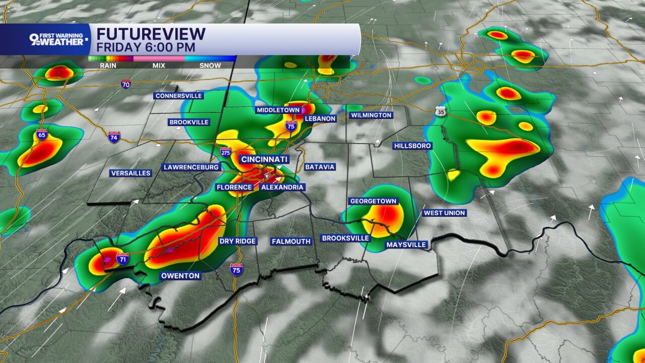 Storm chances by 6 p.m.