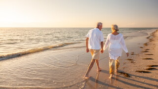 Happy,Senior,Man,And,Woman,Old,Retired,Couple,Walking,And