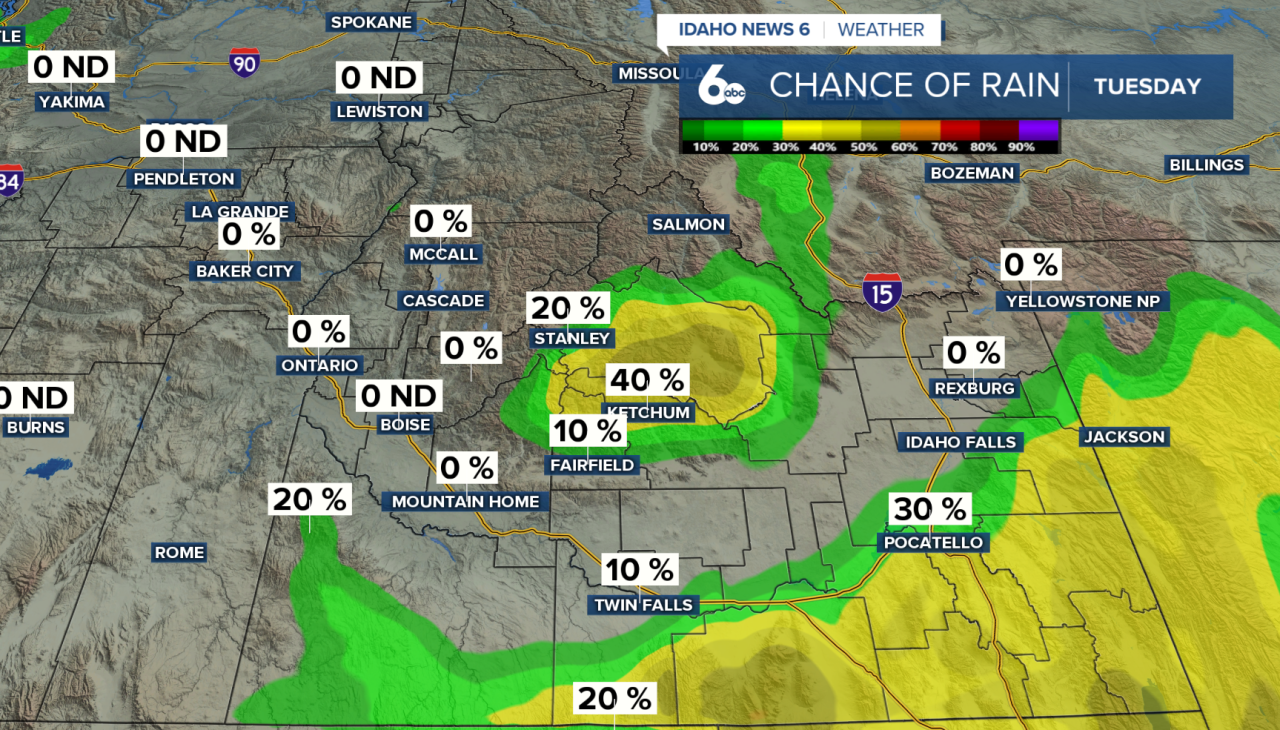 Chance of Rain Tuesday