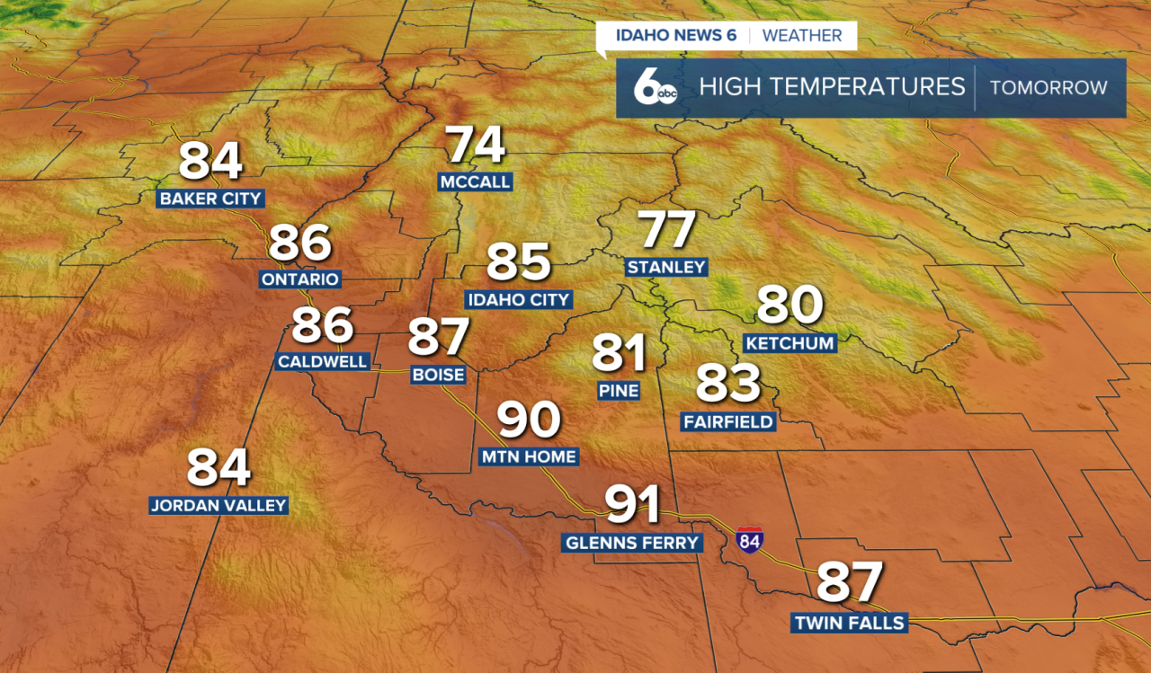 High Temperatures Tomorrow