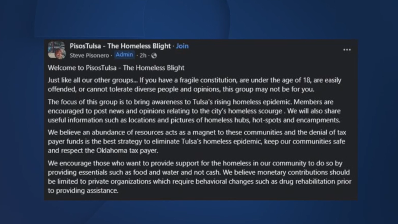 Tulsa woman speaks out about Facebook page focused on homelessness