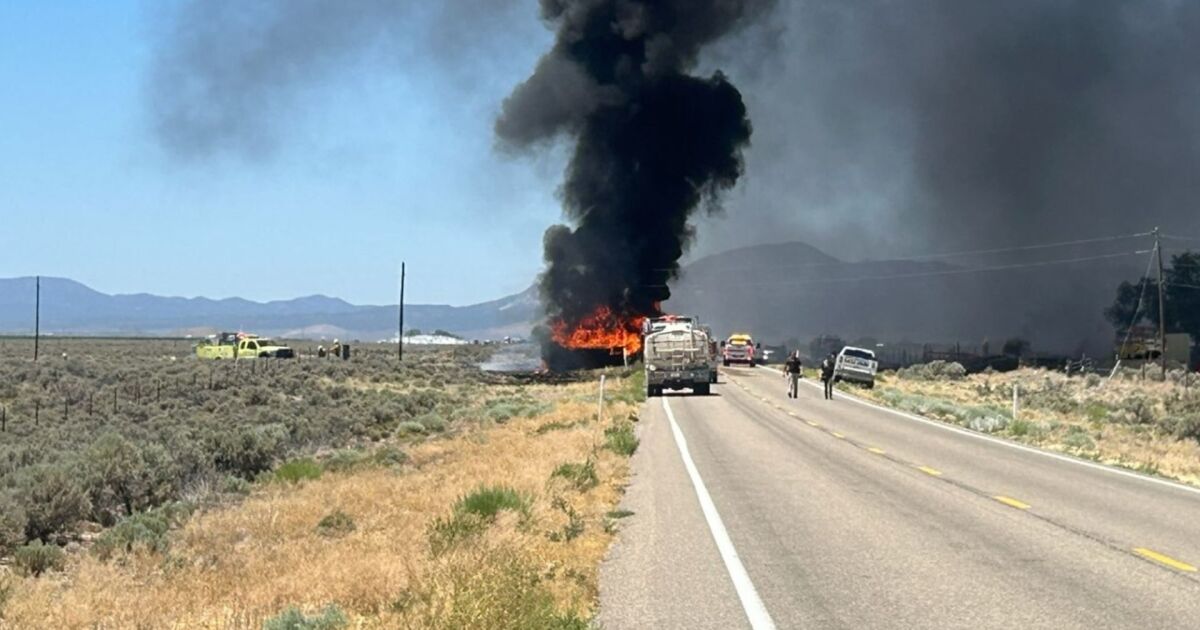 Semi carrying jet fuel catches fire on southern Utah highway