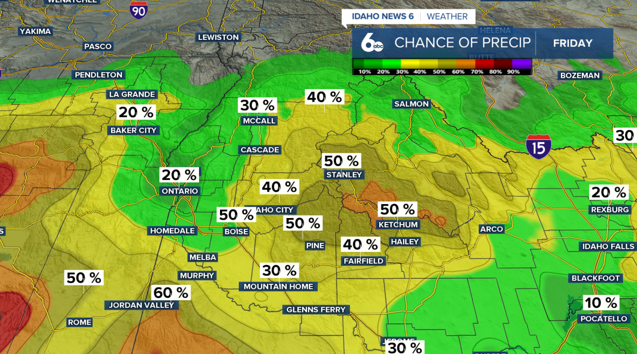 Chance of precipitation on Friday
