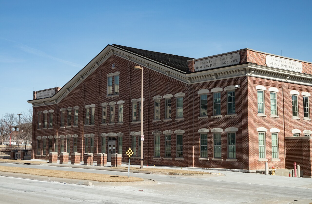 the union pacific harriman dispatch center at street level view
