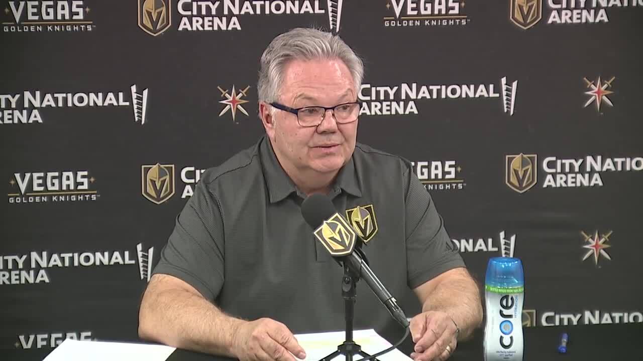 WATCH: VGK leadership address coaching shakeup ahead of Canucks game