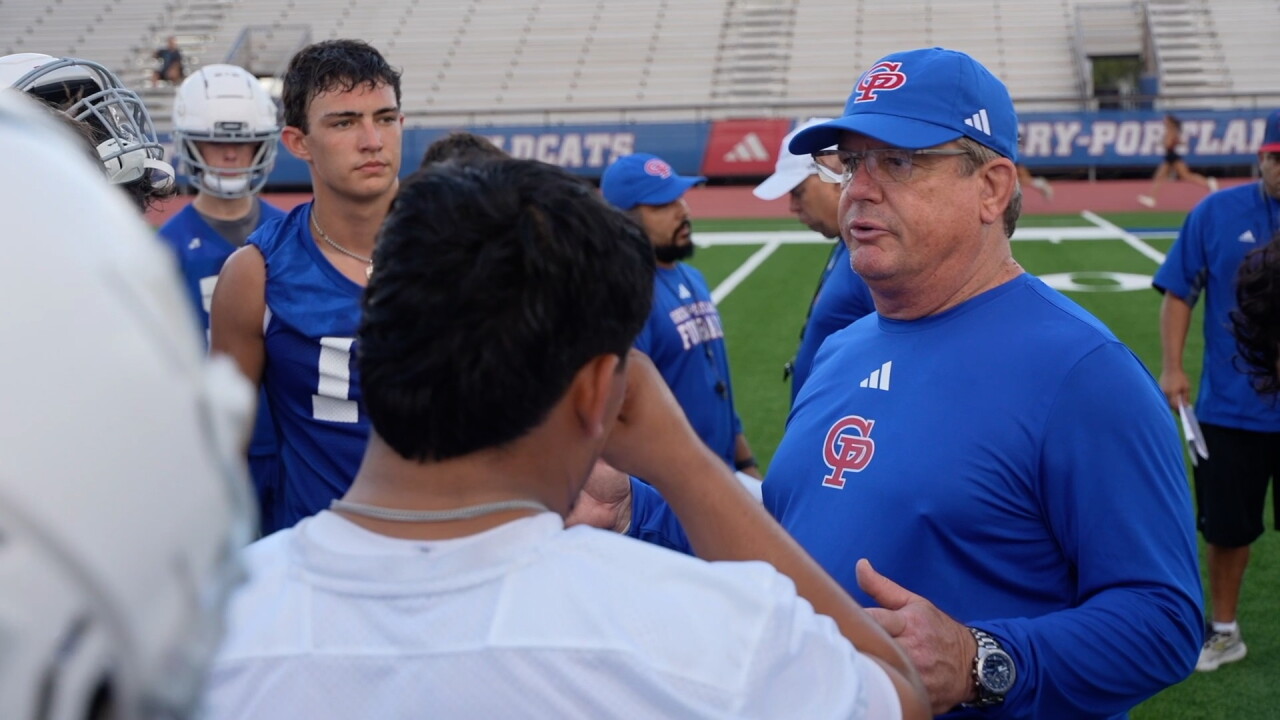 Gregory-Portland football head coach Brent Davis
