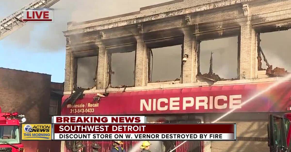 Early Morning Fire Destroys Discount Store In Southwest Detroit