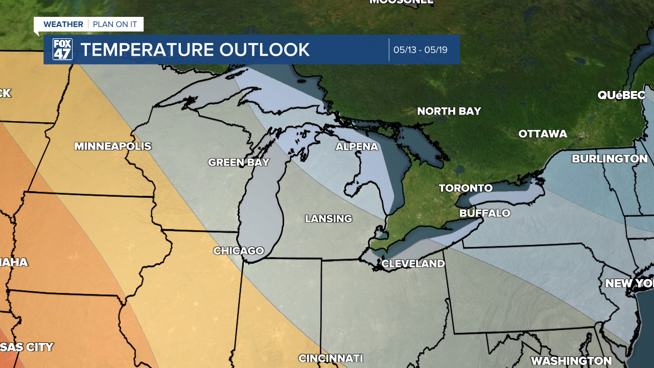 Temperature outlooks shows near normal temps favored during the middle part of May