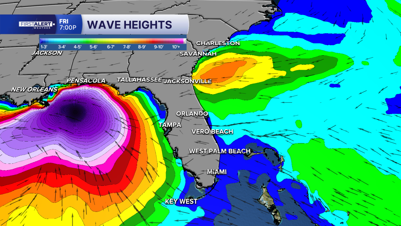 Wave heights Oct. 7, 2026