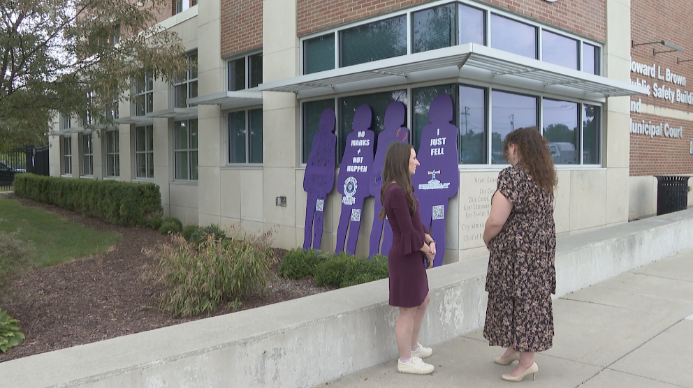 'Voices of Hope' campaign launches in Blue Springs with purple silhouettes for domestic violence awareness month