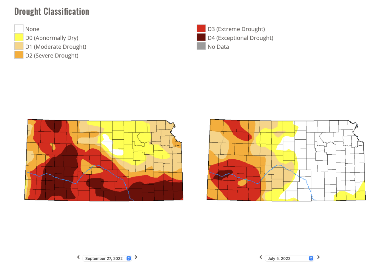 Drought increasing over Kansas