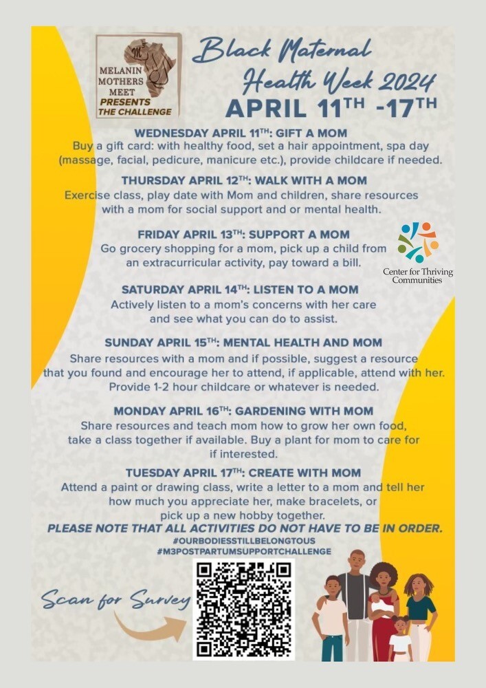 The Black Maternal Health Week schedule for 2024