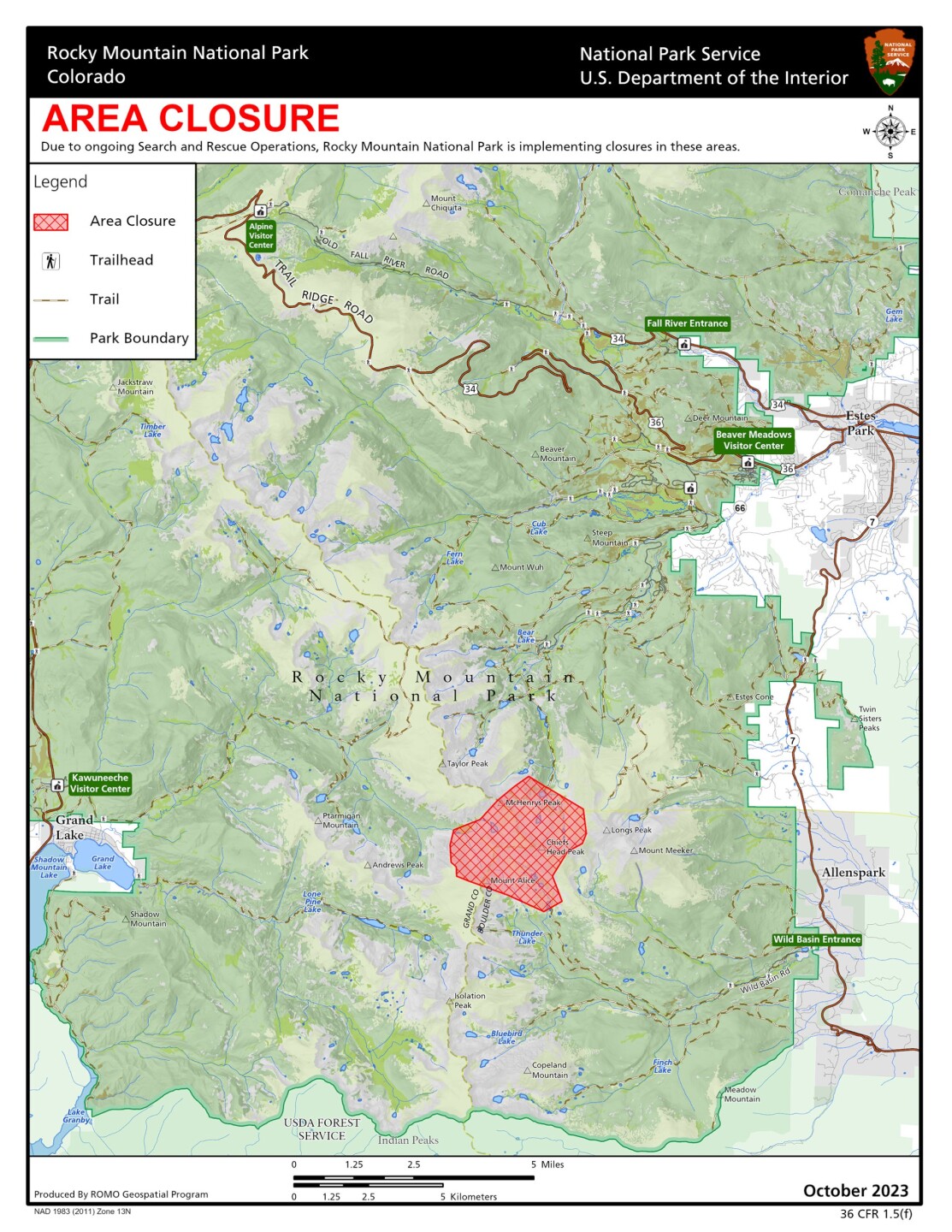 RMNP Pallansch Search Area Closure 10.5.2023