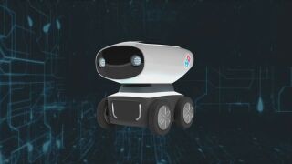 A still from a promotional video for Domino's new delivery robot.