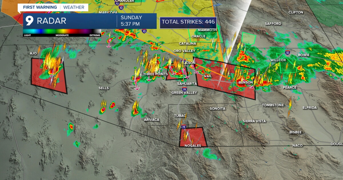 Live Updates: Severe weather moves into Tucson area Sunday evening