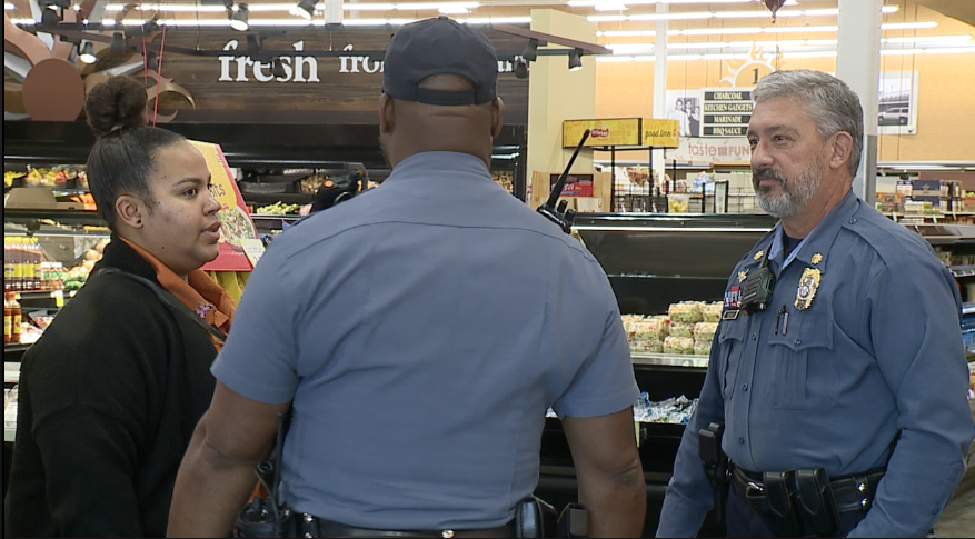Coffee with Cops event at Linwood Shopping Center