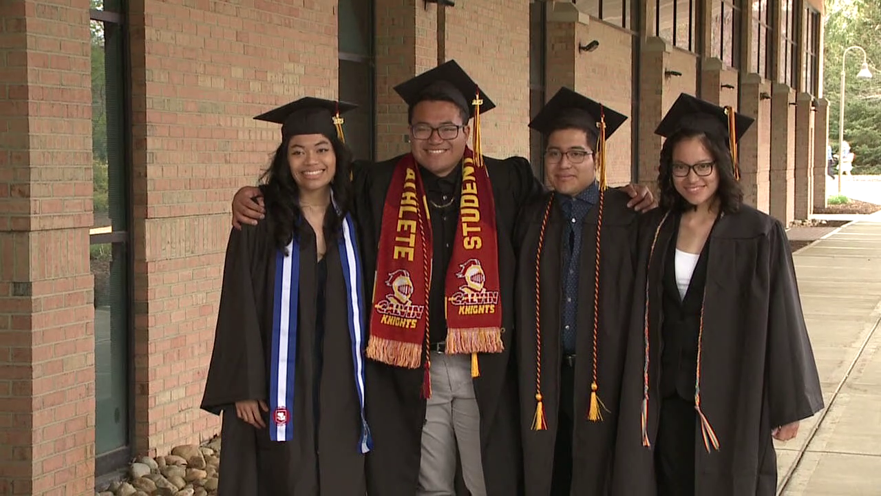 Quadruplets celebrate graduation from Calvin University