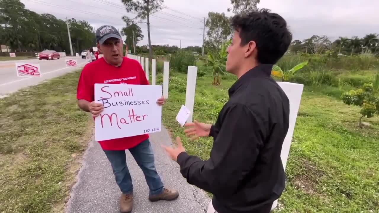Jorge Garcia, who doesn't drive a large truck but lives in the Acreage and backs the drivers. Feb. 19, 2024