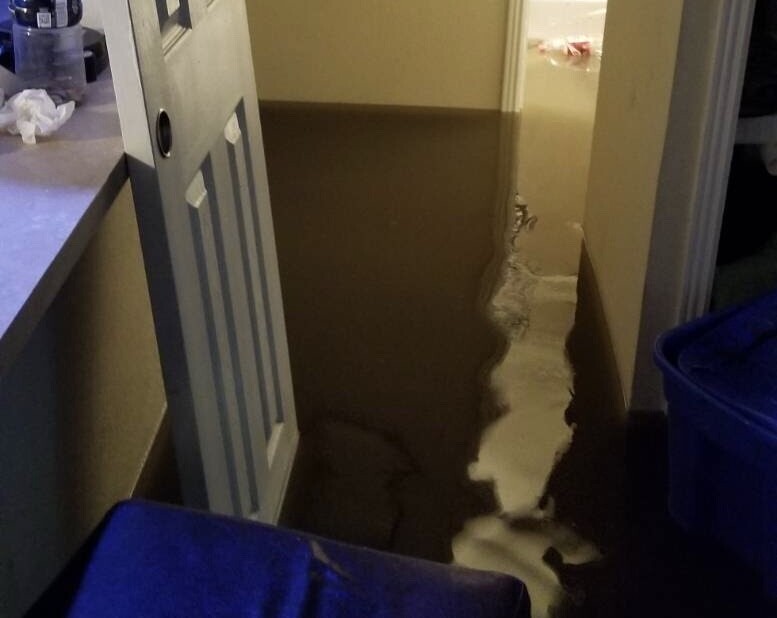 Apartments damaged in flash flood