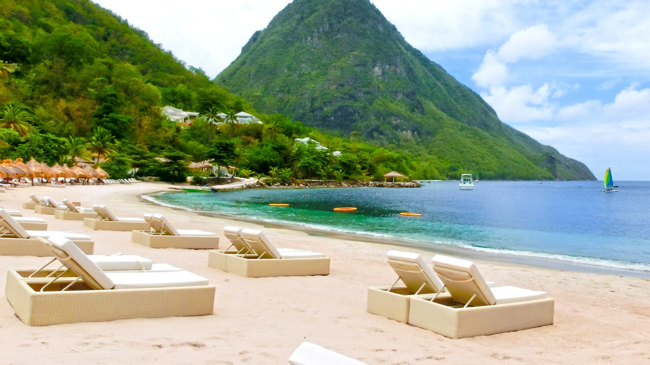 Beautiful,White,Beach,In,Saint,Lucia,,Caribbean,Islands