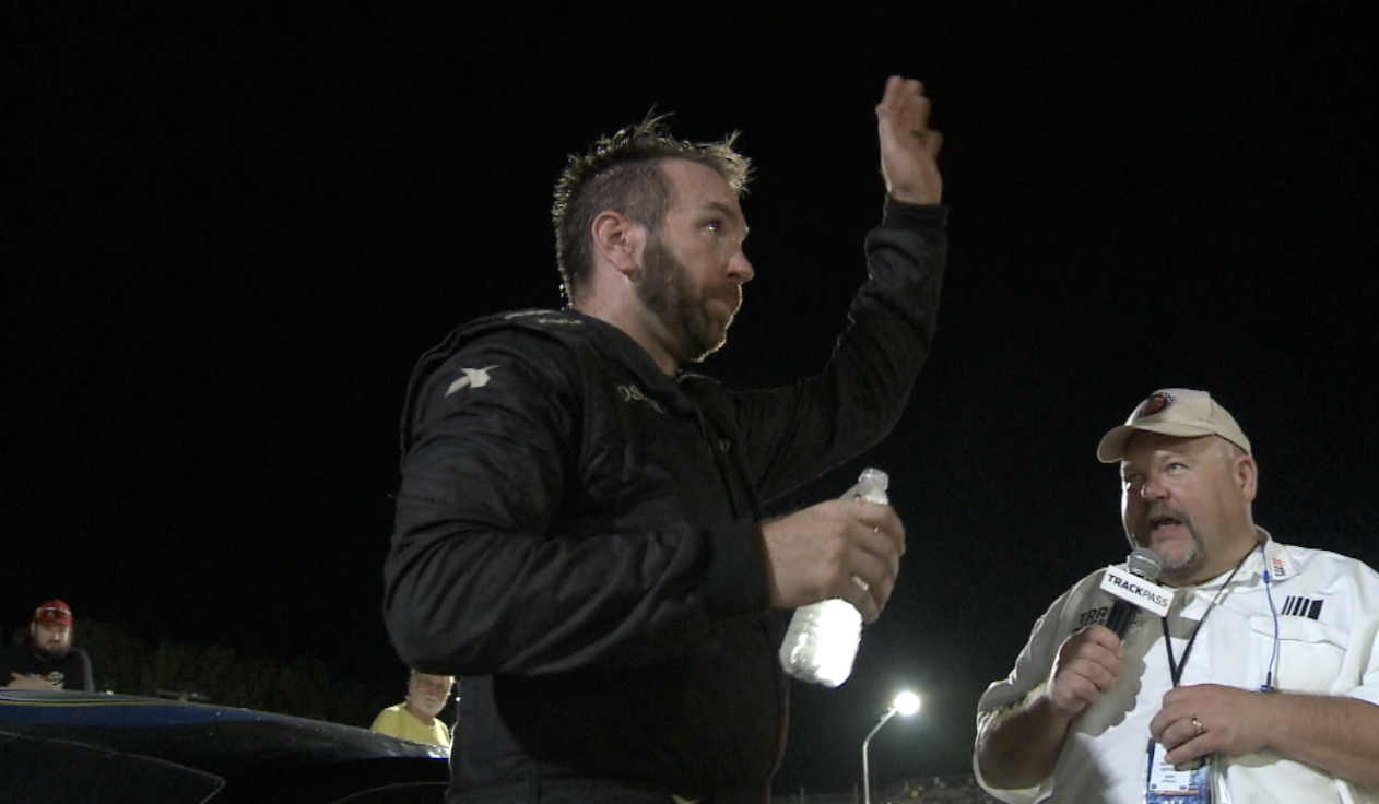 Josh Frye celebrates feature win