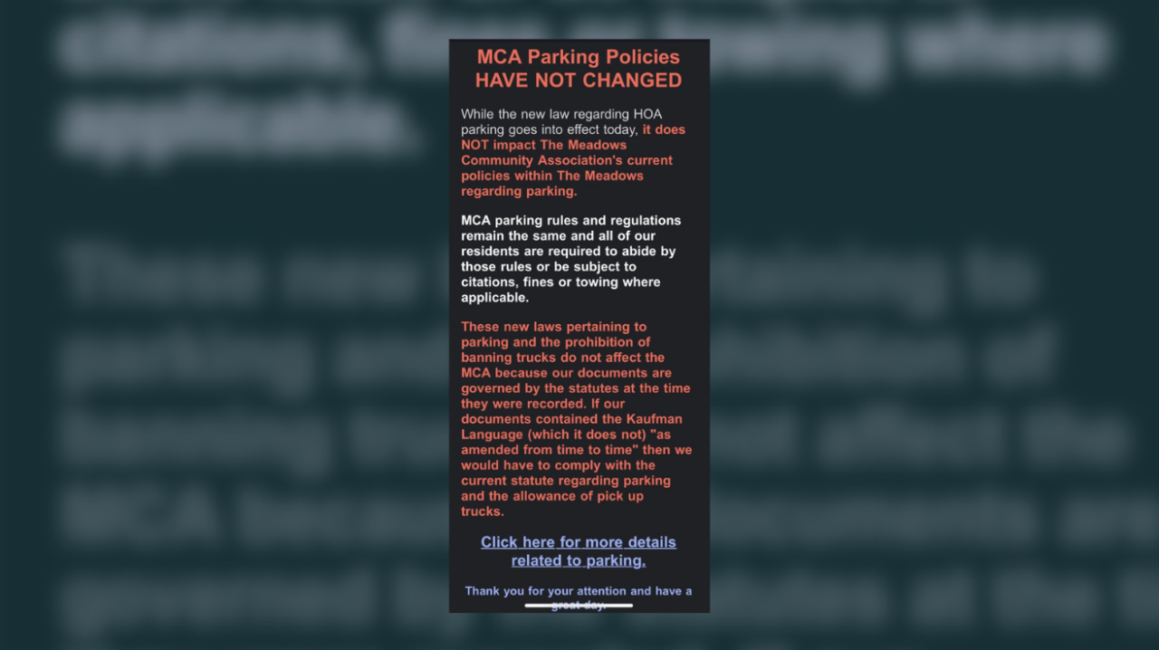 Notice sent to residents