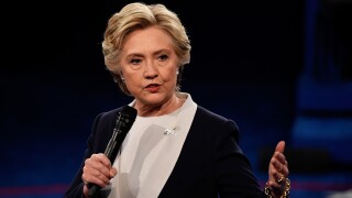 Hillary Clinton during the second presidential debate