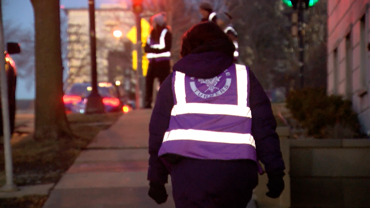 A legal observer at Wednesday's demonstration in Milwaukee. 