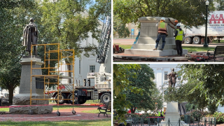 Crews begin removing Confederate statues from Capitol Square in Richmond