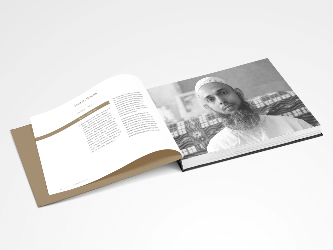 Pages inside Daniel Epstein's book "Portraits in Faith."