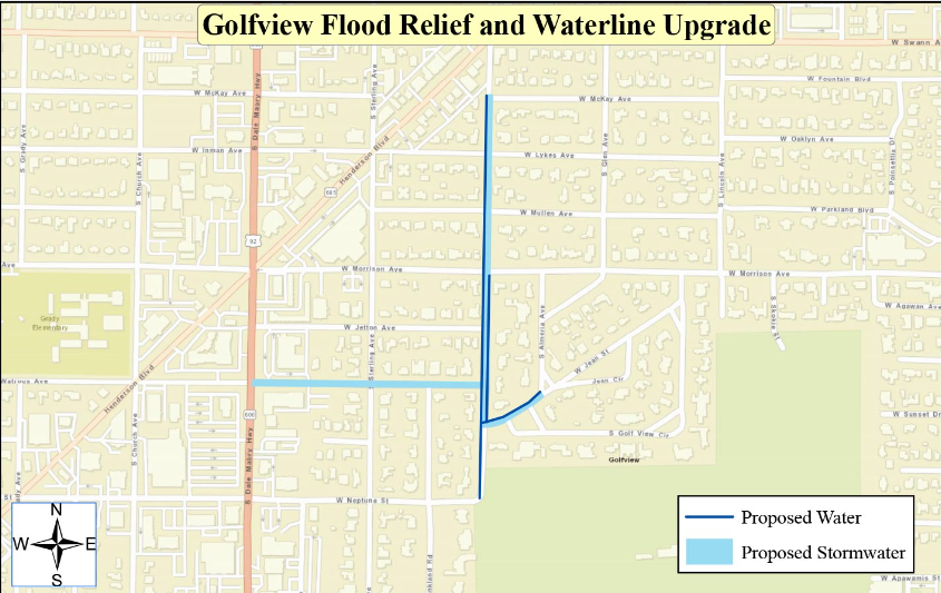 Golfview Flood Relief plan map
