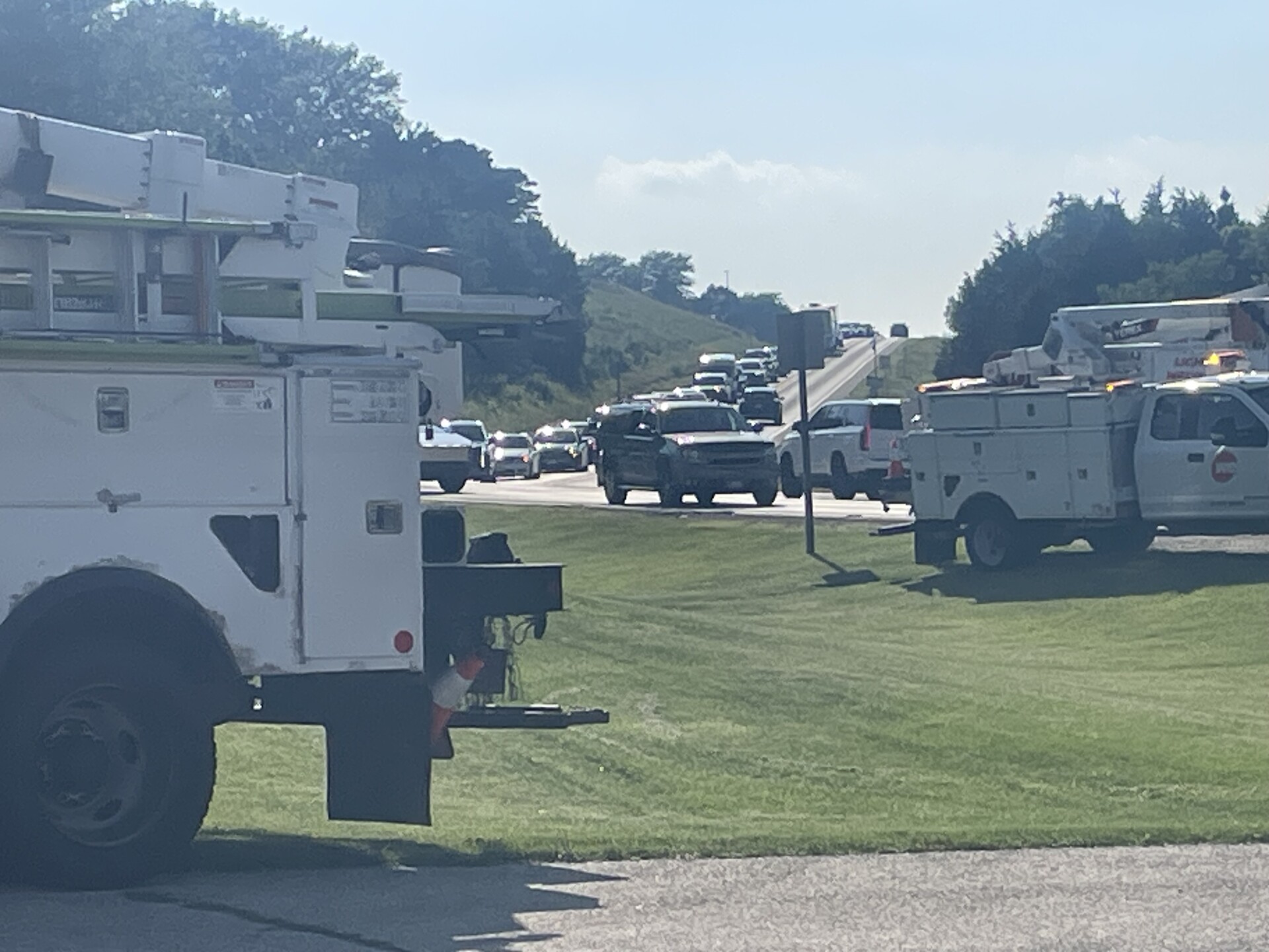 Downed power lines on I-94
