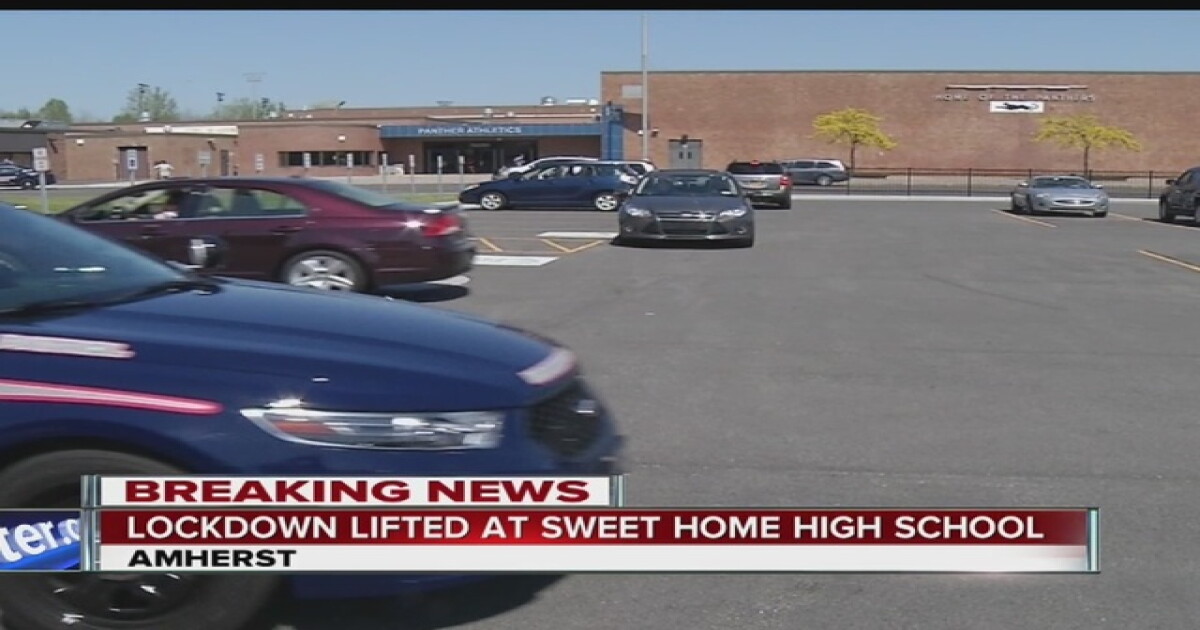 Police cruisers surround Sweet Home High School