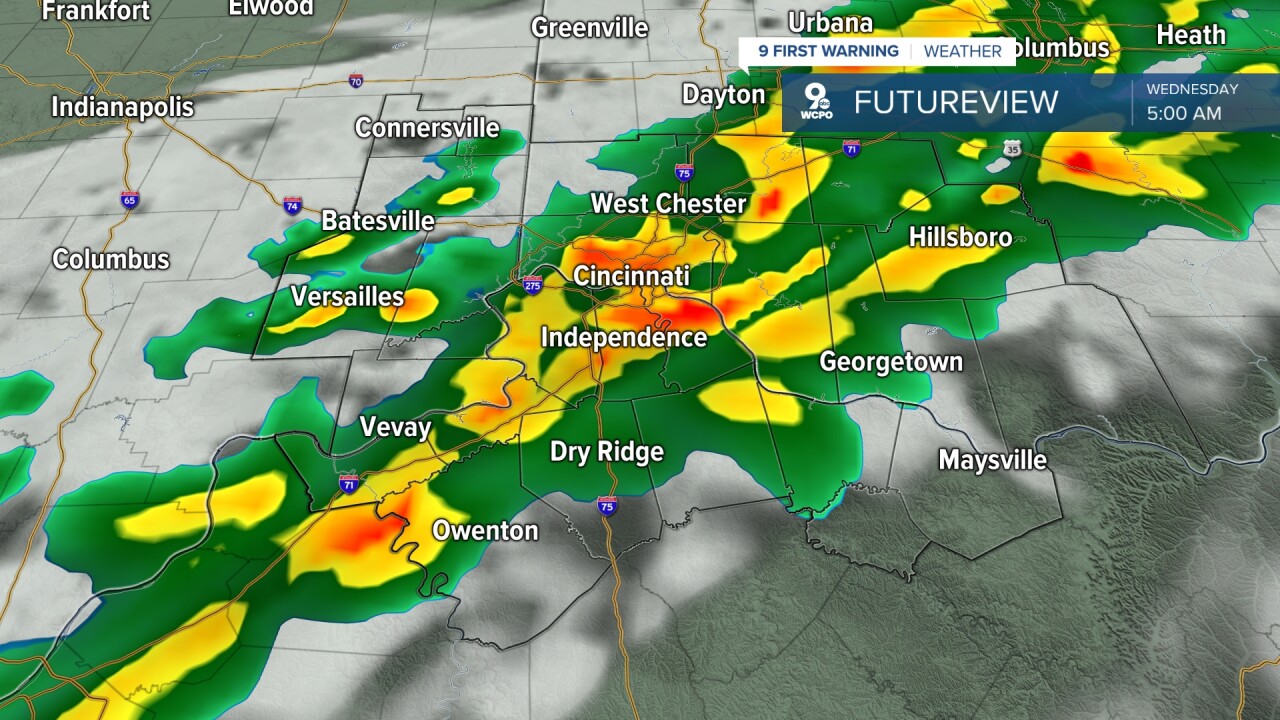 Rain at 5 a.m. Wednesday