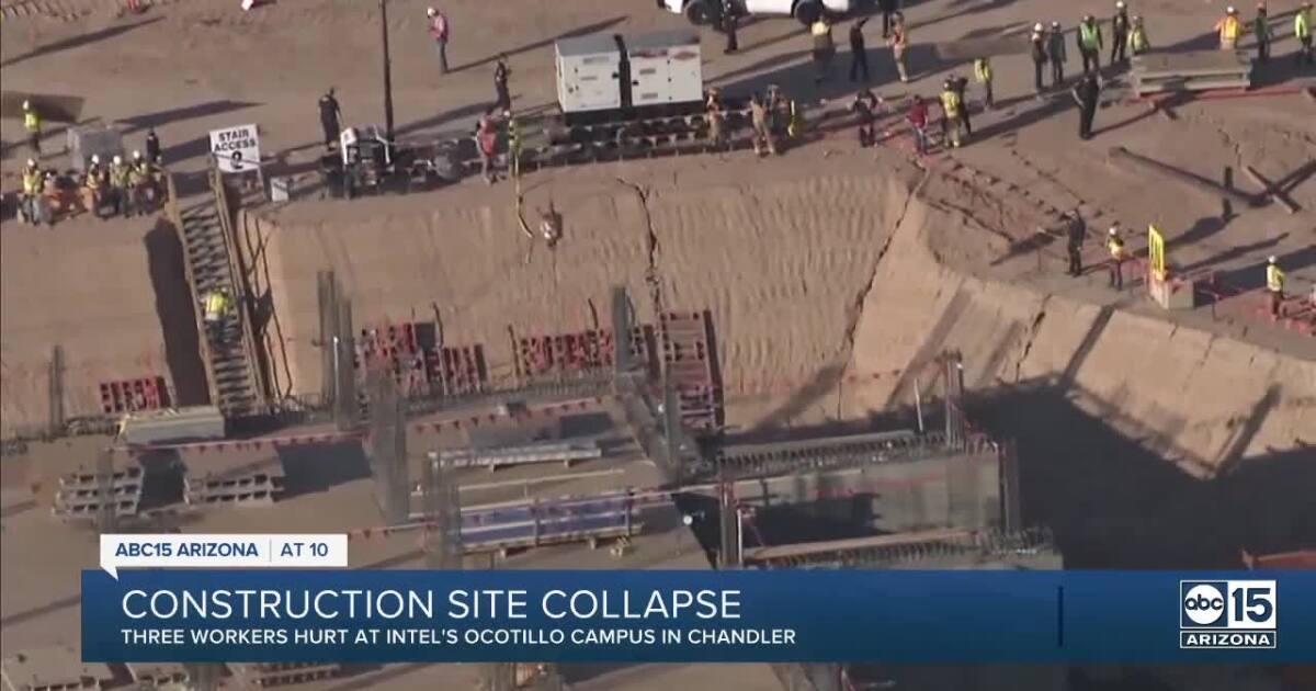 Three injured after collapse at Intel's Ocotillo campus in Chandler