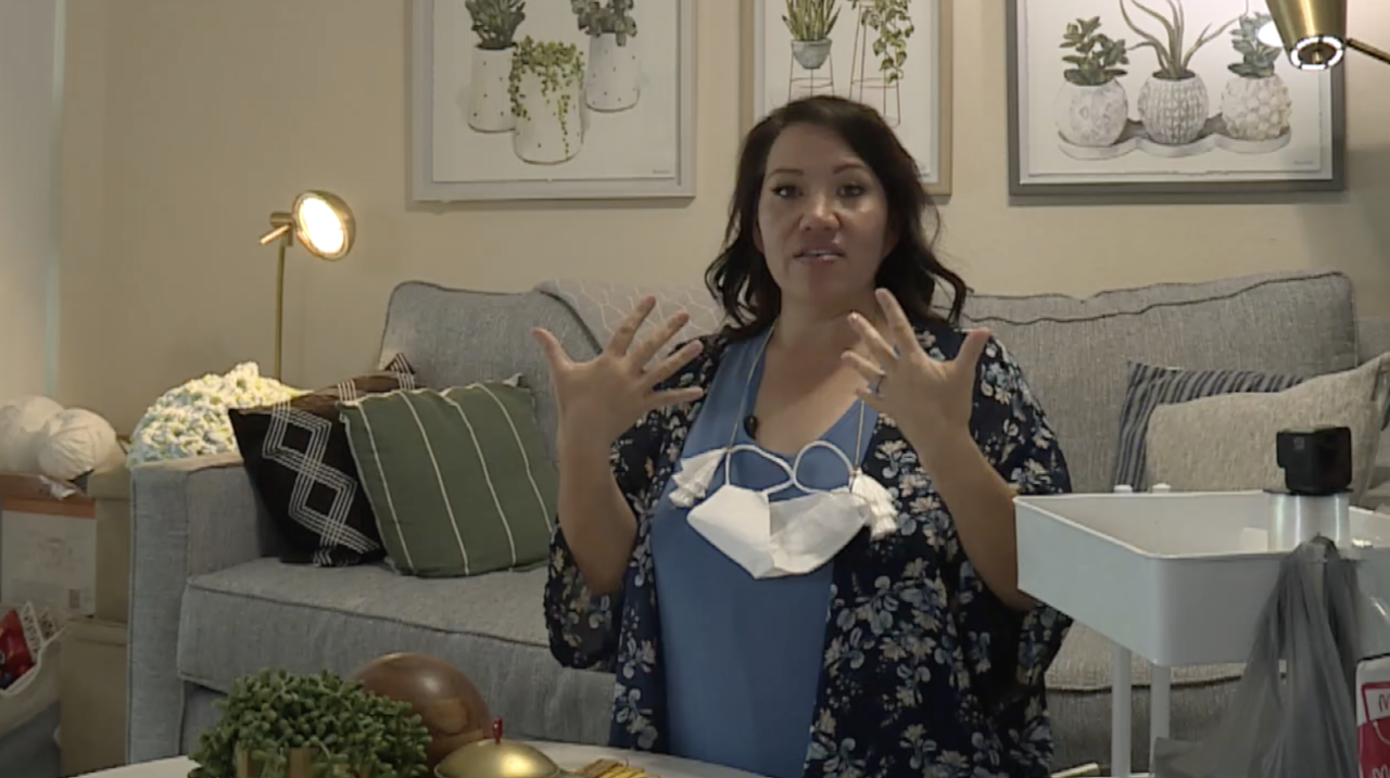 Angela Cruz Ledford shows off 'masklaces'