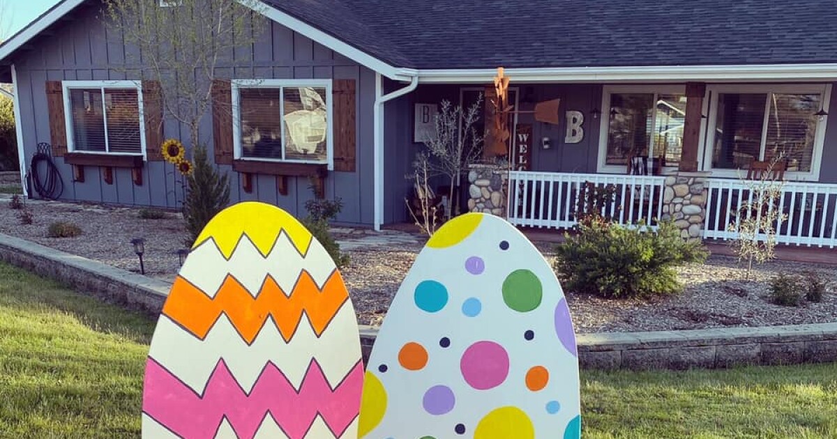 Giant Easter Eggs Pop Up Outside Local Homes For Socially Distant Egg Hunt